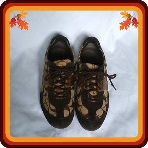 Coach Brown & Gold Lexey Signature Shoes